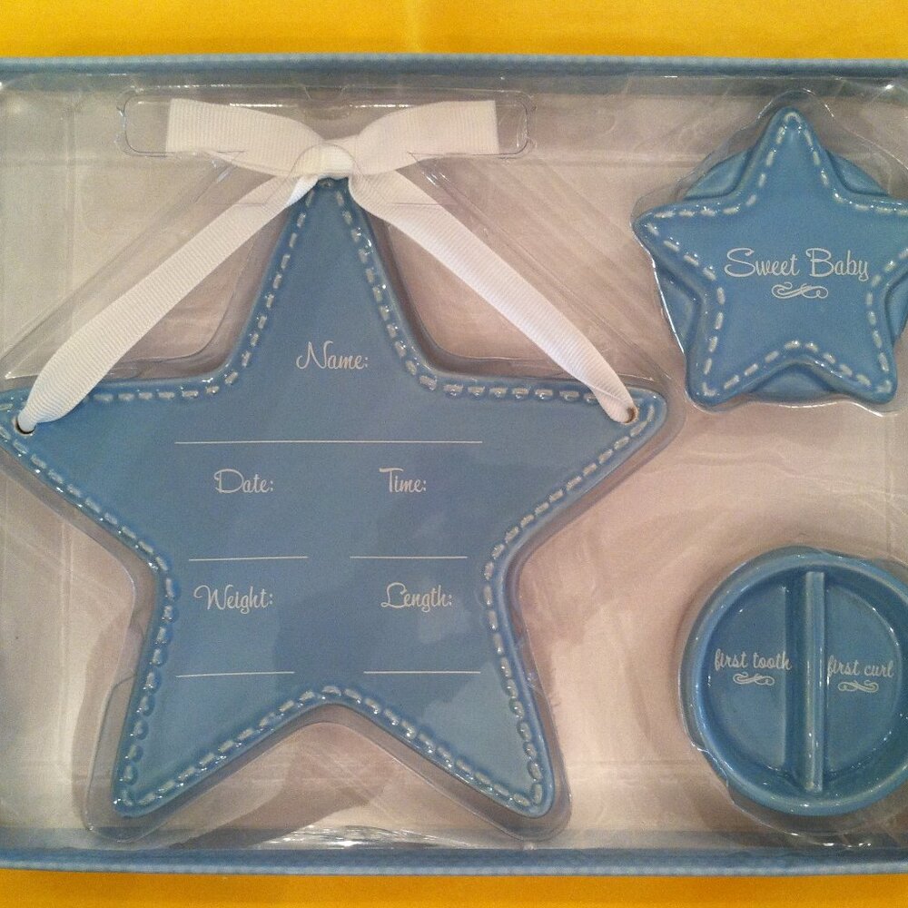 Stepping Stones Ceramic Keepsake Gift Set, Blue Star